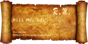 Rill Máté névjegykártya
